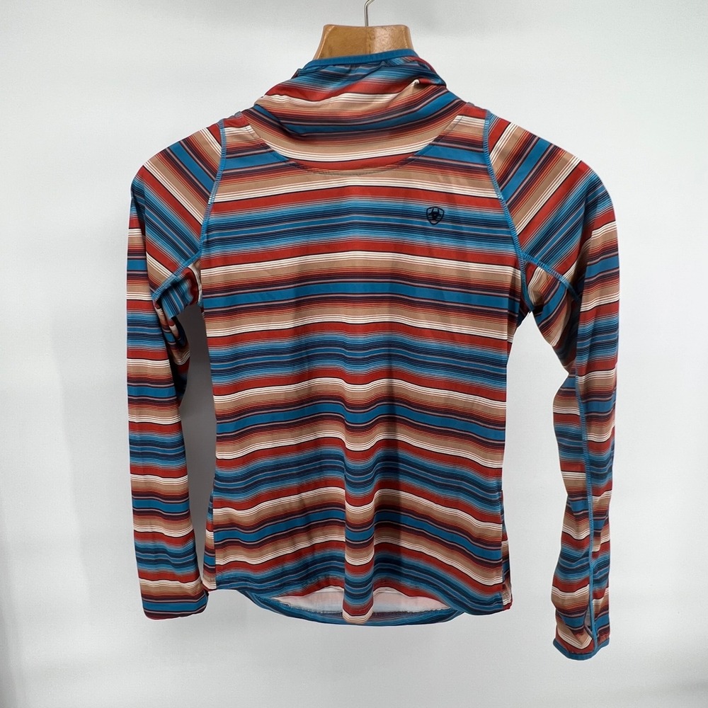 Striped Long-Sleeve Hoodie Top - Multi-Color